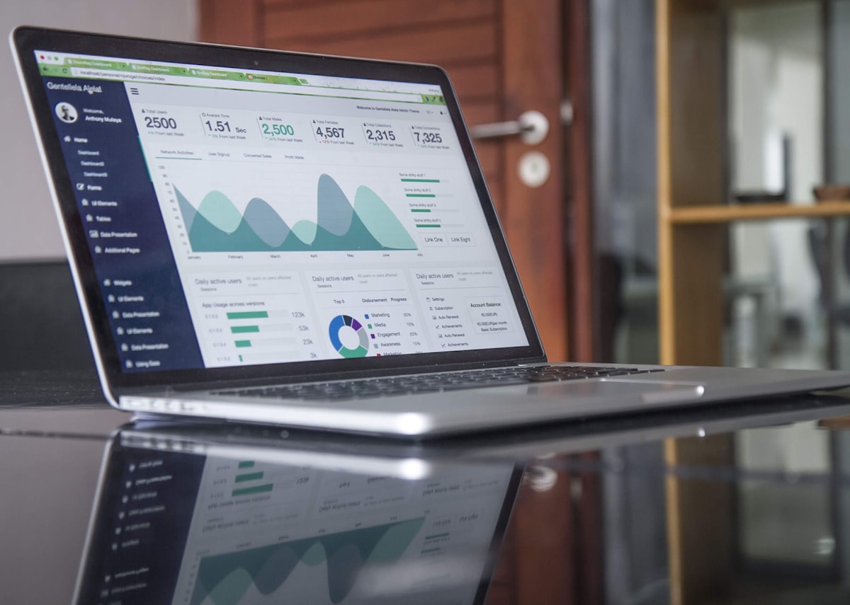 Laptop displaying business cash flow analytics, representing BILL's financial operations platform